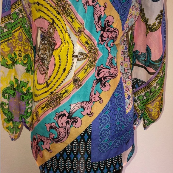 Hale Bob Silk Semi-Sheer Blouse - Picture 5 of 8